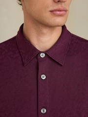 Purple Jersey Short Sleeve Textured Shirt - Image 4 of 8