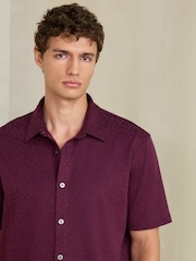 Purple Jersey Short Sleeve Textured Shirt - Image 5 of 8