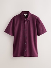 Purple Jersey Short Sleeve Textured Shirt - Image 6 of 8