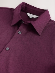 Purple Jersey Short Sleeve Textured Shirt - Image 8 of 8