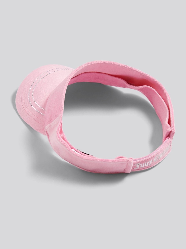 Juicy Couture Pink Velour Diamante Visor - Image 2 of 4