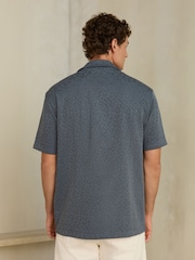 Blue Jersey Short Sleeve Textured Shirt - Image 3 of 7