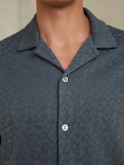 Blue Jersey Short Sleeve Textured Shirt - Image 5 of 7