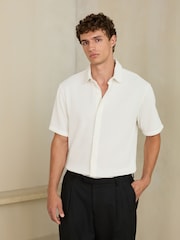 White N. Premium Textured Jersey Short Sleeve Shirt - Image 3 of 8