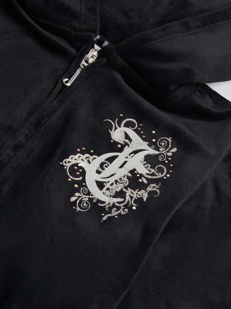 Next：日本 Juicy Couture ペイズリー柄ベロアパフスリーブ ジップ 