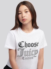 Juicy Couture White Cropped Slogan T-Shirt - Image 4 of 7