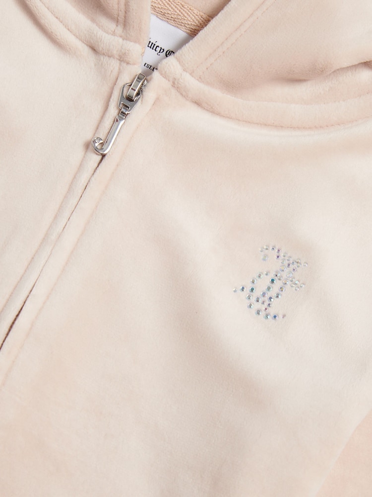 Juicy Couture Grey Diamante Zip Through Hoodie - Image 4 of 4