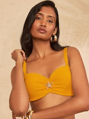 Ochre Yellow Starfish Trim - חזיית ביקיני עם קאפ מעוצב של Love & Roses - תמונה 2 מתוך 4