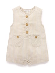 Purebaby Natural Linen Blend Romper - Image 2 of 5