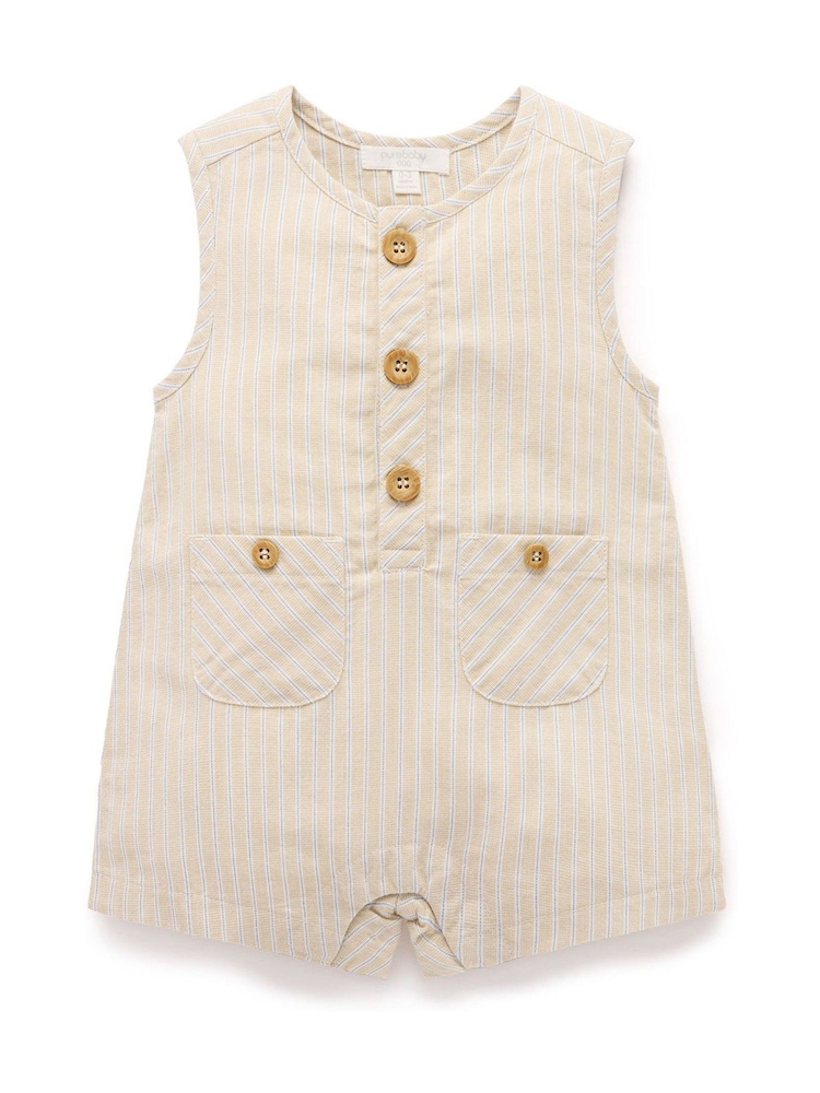 Purebaby Linen Blend Romper - 画像 2 / 5 Purebaby Linen Blend Romper - 画像 2 / 5