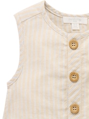 Purebaby Natural Linen Blend Romper - Image 4 of 5