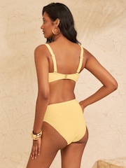 Lemon Yellow Starfish Trim - Love & Roses Bauchformende Bikinihose mit hohem Bund - Bild 4 von 4