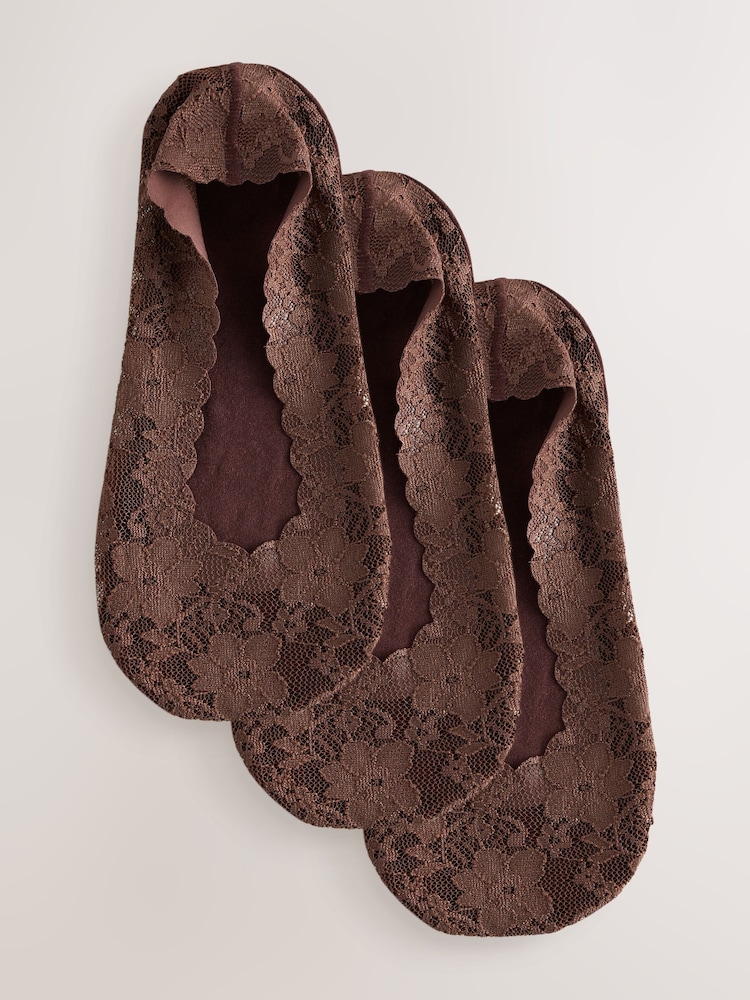 Café - Lace Invisible Footsie Socks 3 Pack - Imagen 1 de 6 Café - Lace Invisible Footsie Socks 3 Pack - Imagen 1 de 6