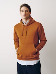 Caramel Brown Regular Fit Heavyweight Cotton Rich Jersey Hoodie - Image 1 of 6