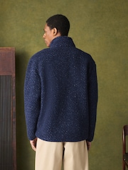Navy Blue Nep Borg Quarter Zip Fleece - Image 3 of 5