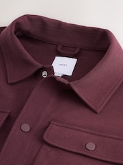 Maroon Purple Jersey Twill Popper Shacket - Image 8 of 8