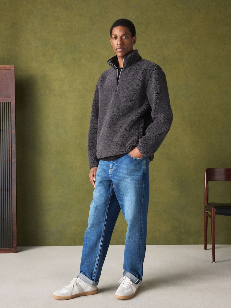 Charcoal Grey Soft Touch Quarter Zip Fleece - Image 2 of 5