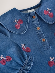 Blue Cherry Sequin Denim Dress (3mths-8yrs) - Image 7 of 8