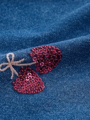 Blue Cherry Sequin Denim Dress (3mths-8yrs) - Image 8 of 8