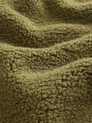 Olive Green Borg Quarter Zip Fleece - Image 3 of 3