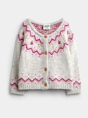 JoJo Maman Bébé Light Grey 3-Piece Fairisle Knit Set - Image 3 of 9