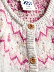 JoJo Maman Bébé Light Grey 3-Piece Fairisle Knit Set - Image 9 of 9