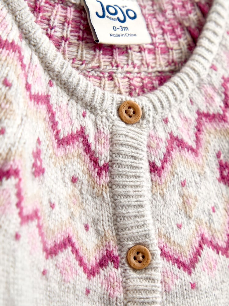 JoJo Maman Bébé Light Grey 3-Piece Fairisle Knit Set - Image 9 of 9 JoJo Maman Bébé Light Grey 3-Piece Fairisle Knit Set - Image 9 of 9