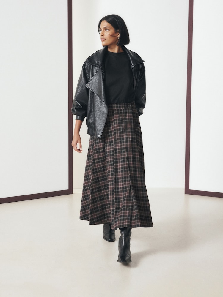 Black/Brown Check Tailored Kilt - Image 1 of 8