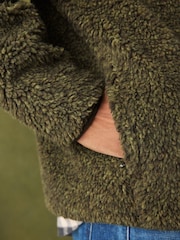 Khaki Green Marl - Nep Borg Quarter Zip Fleece - Larawan 5 ng 9