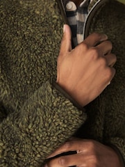 Khaki Green Marl - Nep Borg Quarter Zip Fleece - Larawan 6 ng 9