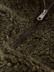 Khaki Green Marl - Nep Borg Quarter Zip Fleece - Larawan 8 ng 9