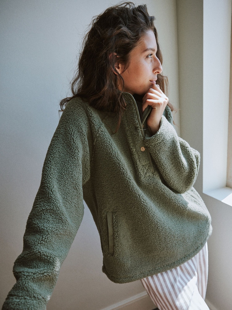 Yard Sage Green Borg Jacket - Image 1 of 12 Yard Sage Green Borg Jacket - Image 1 of 12