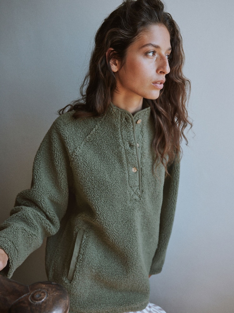 Yard Sage Green Borg Jacket - Image 2 of 12 Yard Sage Green Borg Jacket - Image 2 of 12
