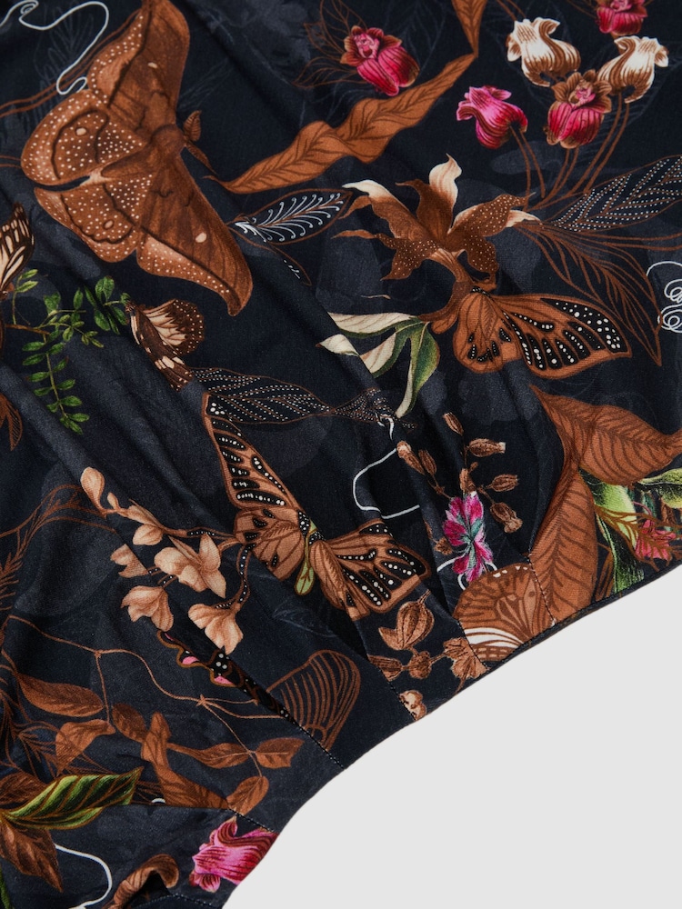 Reiss Navy Lola Reiss | NYBG Printed Jersey Midi Dress - Image 6 of 6 Reiss Navy Lola Reiss | NYBG Printed Jersey Midi Dress - Image 6 of 6