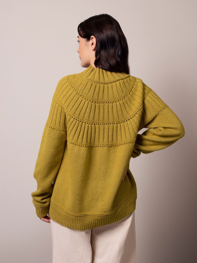 Celtic & Co. Textured Yoke Yellow Jumper - Image 2 of 7
