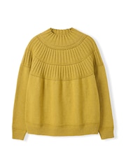 Celtic & Co. Textured Yoke Yellow Jumper - Image 4 of 7