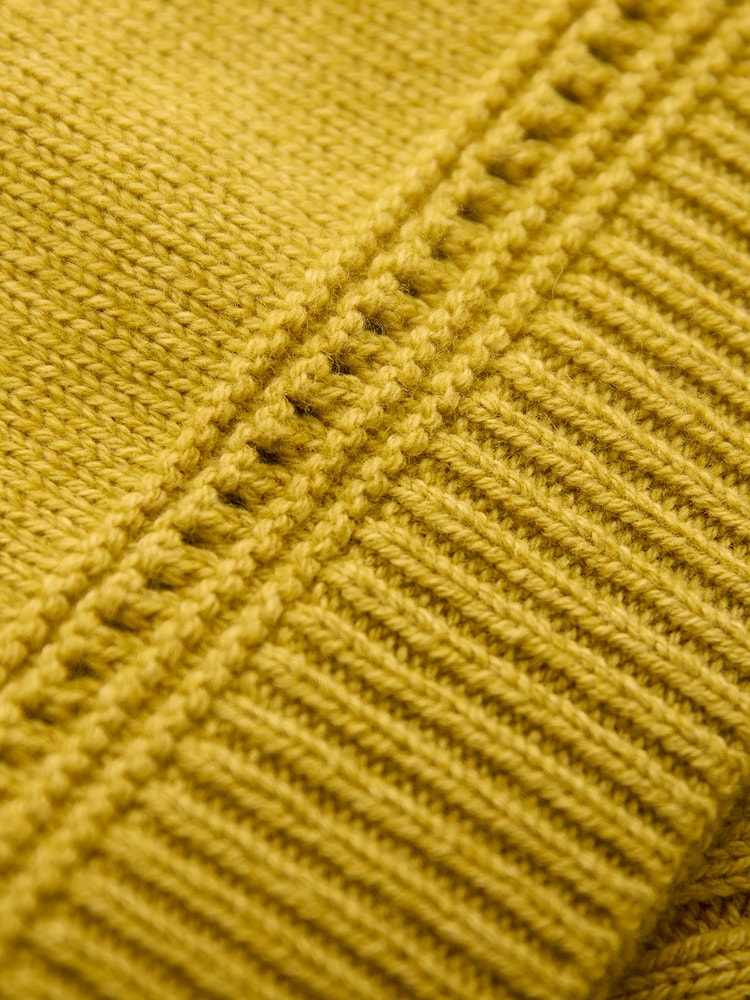 Celtic & Co. Textured Yoke Yellow Jumper - Image 7 of 7