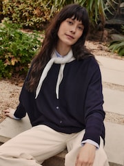 Celtic & Co. Fine Knit Merino Blue Cardigan - Image 1 of 7