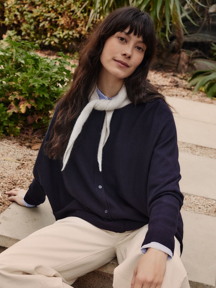 Celtic & Co. Fine Knit Merino Blue Cardigan - Image 1 of 7 Celtic & Co. Fine Knit Merino Blue Cardigan - Image 1 of 7