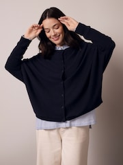 Celtic & Co. Fine Knit Merino Blue Cardigan - Image 3 of 7