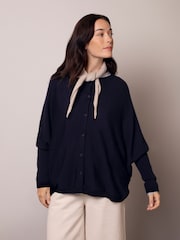 Celtic & Co. Fine Knit Merino Blue Cardigan - Image 4 of 7