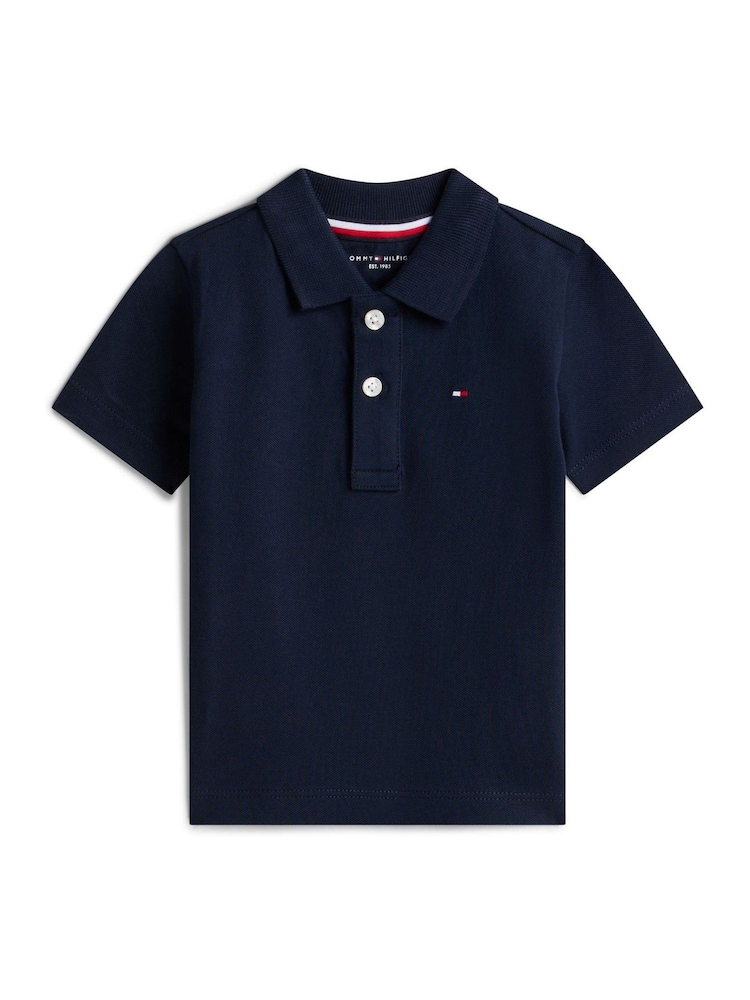 Tommy Hilfiger Navy Essential Regular Fit Pique Polo Shirt - Image 1 of 2