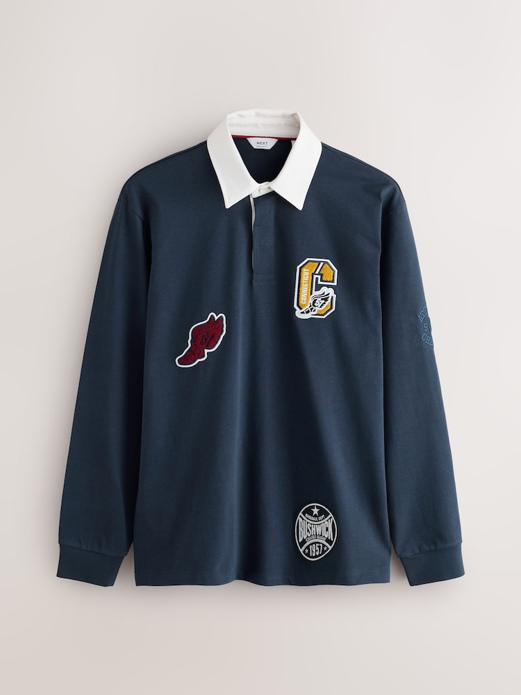 Navy Badge Rugby Shirt - Image 1 of 3