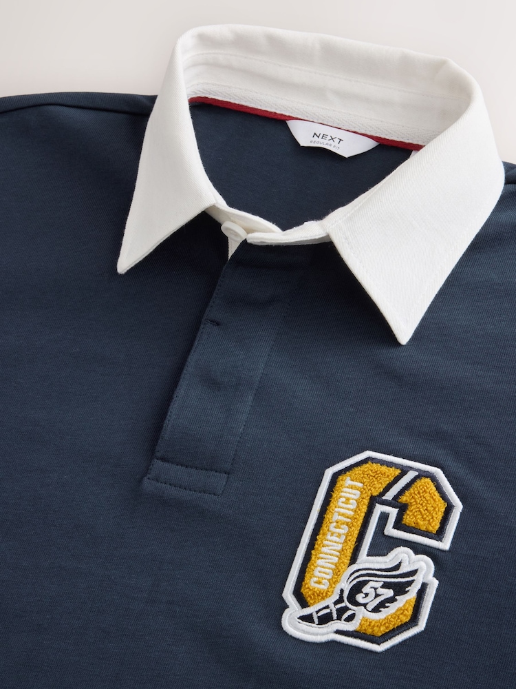 Navy Badge Rugby Shirt - Image 3 of 3
