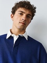 Blue Marl Plain Rugby Shirt - Image 4 of 7