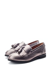 Moda in Pelle Grey Ebara Smart Tassel Loafers - Image 2 of 4
