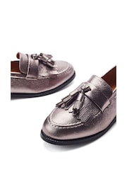 Moda in Pelle Grey Ebara Smart Tassel Loafers - Image 3 of 4
