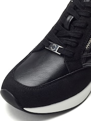 Moda in Pelle Black Carrley Wedge Lace Up Trainers With Side Zip - Image 4 of 4