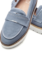 Moda in Pelle Blue Elber Suede Cleated Loafers - Image 4 of 4