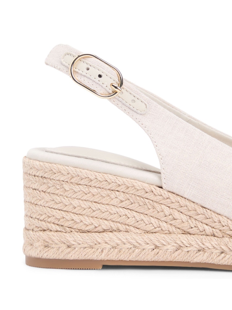 Tommy Hilfiger Cream Hemp Slingback Wedge Espadrilles - Image 6 of 6